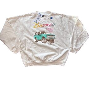 NWT Ford Bronco Sweatshirt Men Size Large White 4 Wheel Drive